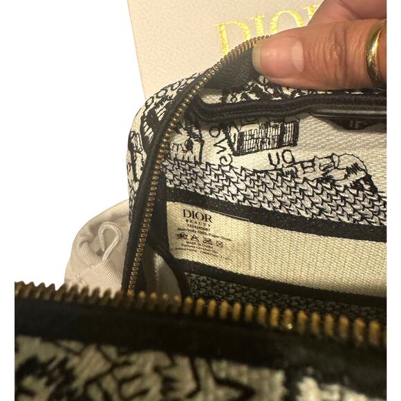 NIB Christian Dior de Paris Embroidered Cosmetic Pouch Dust Bag Box - Picture 9 of 10